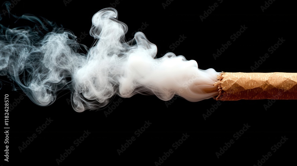 A cigarette with smoke coming out of it A cigarette with smoke coming out of it