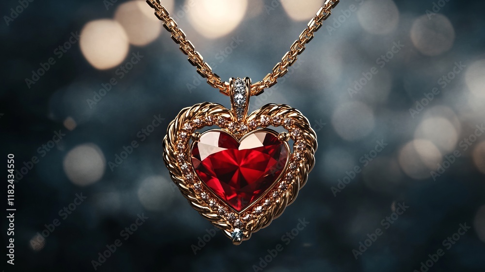 Exquisite Gold Heart Pendant with Precious Gemstone - A Showstopping Accessory for the Modern Connoisseur Exquisite Gold Heart Pendant with Precious Gemstone - A Showstopping Accessory for the Modern Connoisseur