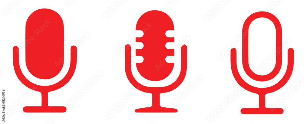 Podcast mic microphone icon animation. Microphone Icons symbol Set of line Microphone icons. Vector illustration . Podcast mic microphone icon animation. Microphone Icons symbol Set of line Microphone icons. Vector illustration .