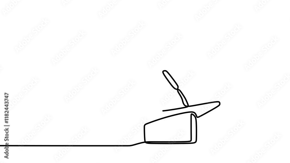 Continuous drawing line art of public speech with black line and white background. One line animation Continuous drawing line art of public speech with black line and white background. One line animation