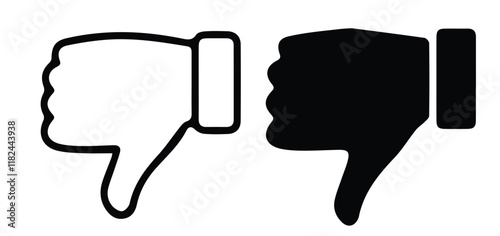  minimalist, simple illustration, iconographic, thumbs up, thumbs down, opposing gestures, silhouette, negative space"