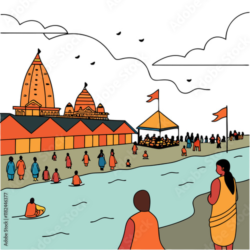 The Kumbh Mela is one of the largest religious gatherings in the world, held in India. It is a Hindu festival where millions of devotees come together to take part in the ritual of bathing in sacred r