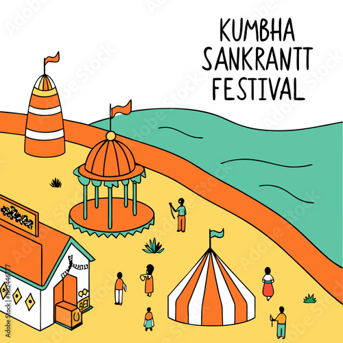 The Kumbh Mela is one of the largest religious gatherings in the world, held in India. It is a Hindu festival where millions of devotees come together to take part in the ritual of bathing in sacred r