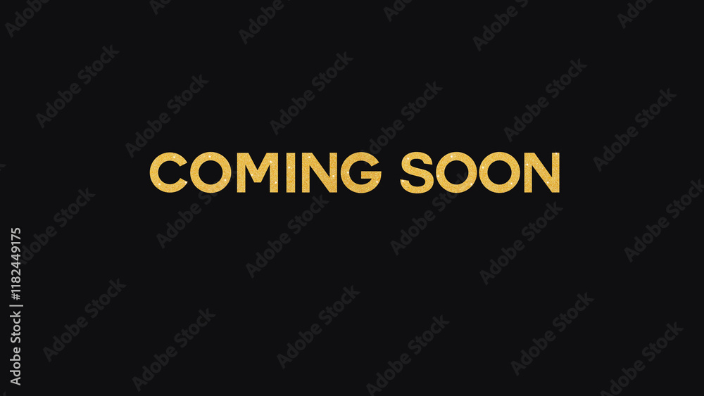 Obraz premium Gold Coming Soon on black background. Luxury golden card
