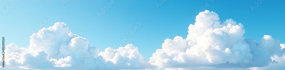 Fluffy white clouds drift across a serene blue landscape, clouds, white, sky Fluffy white clouds drift across a serene blue landscape, clouds, white, sky