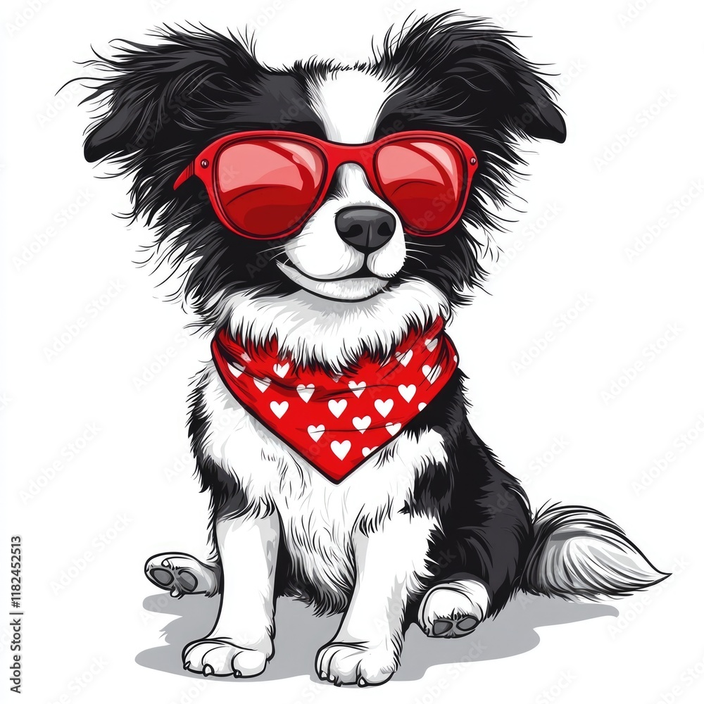 Adorable Corgi Puppy with Red Sunglasses Adorable Corgi Puppy with Red Sunglasses