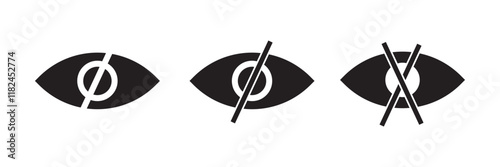 Hide icon outline set sign.