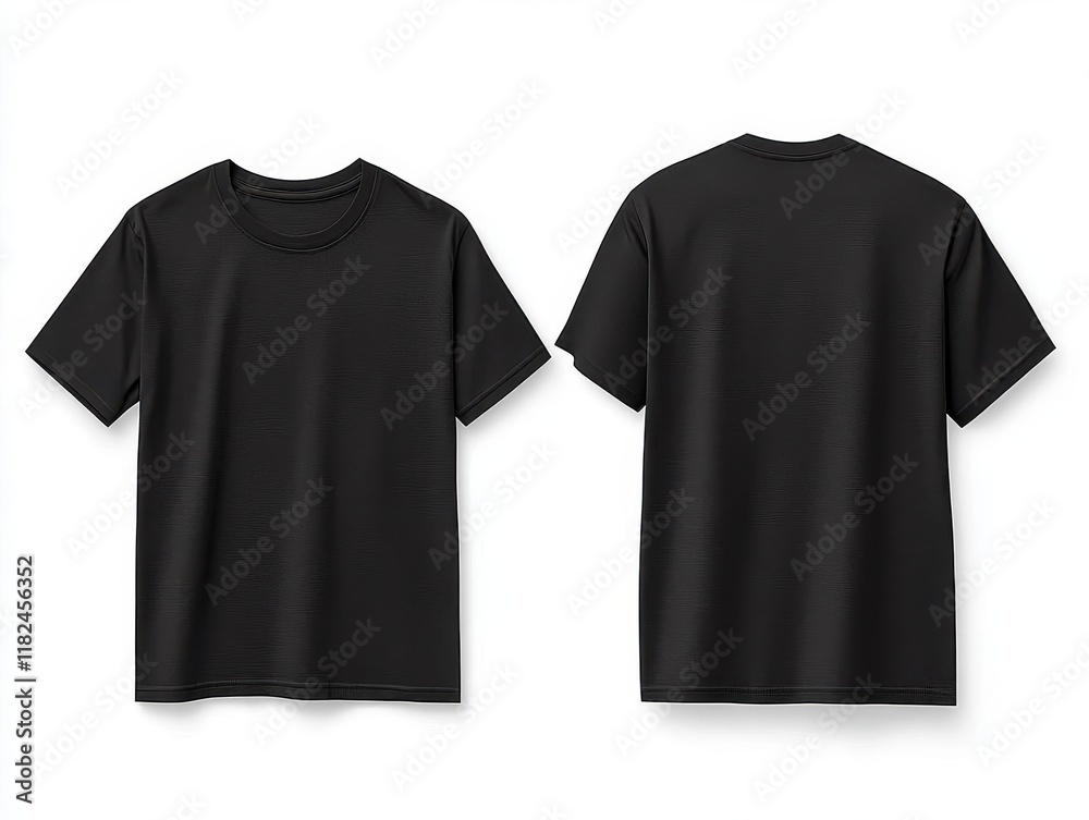 professional black t-shirt template mockup set front and back views on clean white background for brand design presentation professional black t-shirt template mockup set front and back views on clean white background for brand design presentation