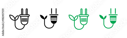 Alternative energy icons collection in black and blue colors