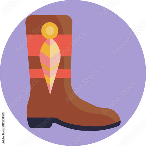 Bohemian-inspired boots adorned with intricate, colorful embroidery, blending traditional western elements with a modern, artistic flair.