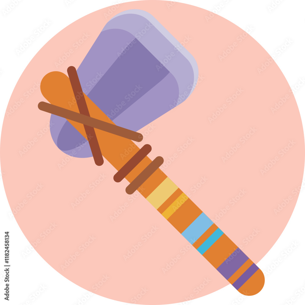 A sleek tomahawk icon with intricate geometric patterns, embodying the essence of boho style. A sleek tomahawk icon with intricate geometric patterns, embodying the essence of boho style.