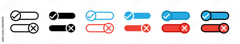 Boolean icons vector set for UI designs
