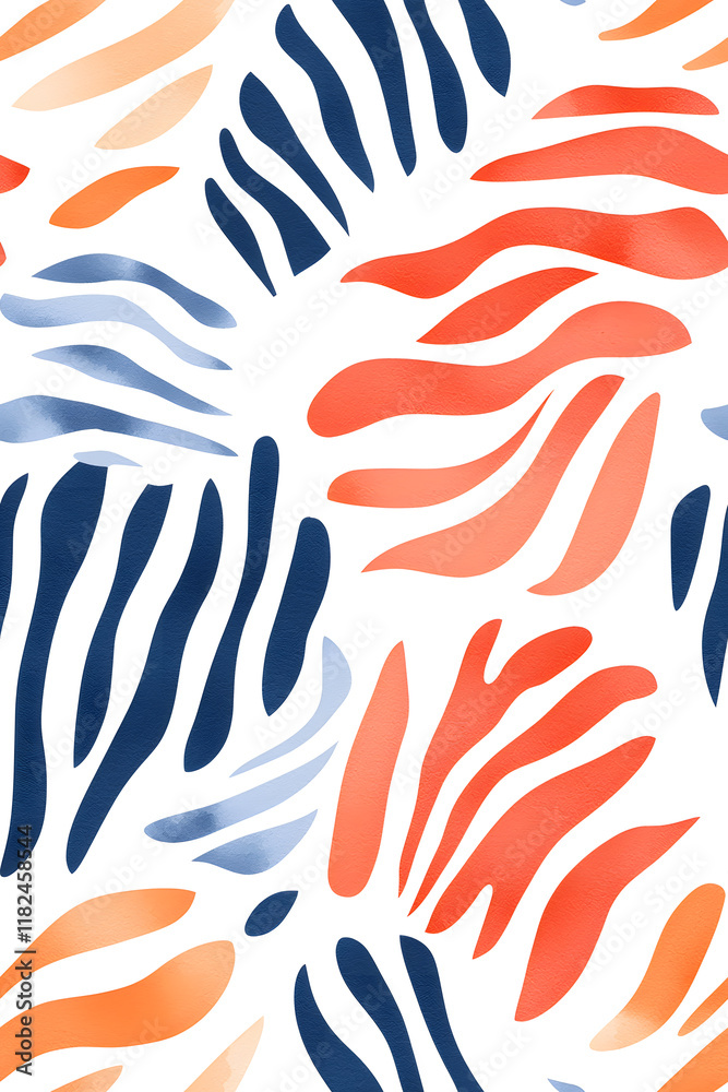 Fototapeta premium Zebra skin seamless hand drawn pattern