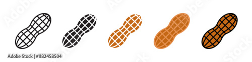 No peanut sign vector vector set for UI designs