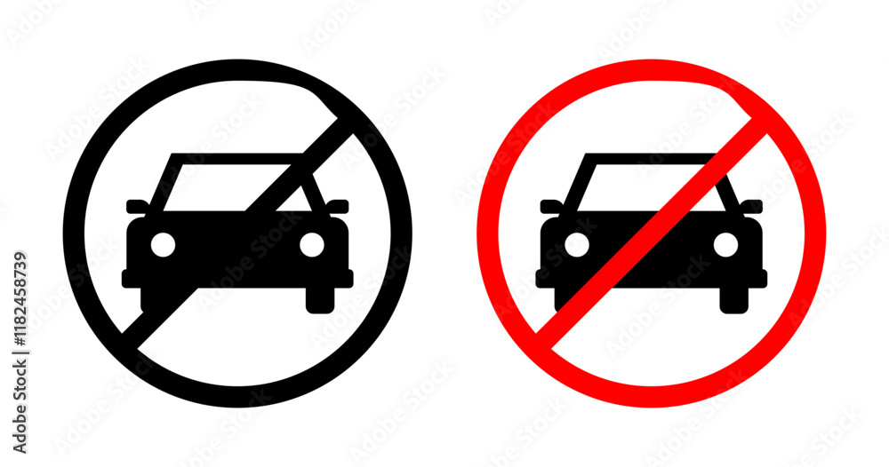 No cars sign vector vector set for UI designs