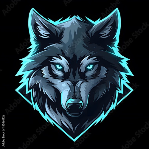 Wolf head mascot logo, suitable for esports design photo