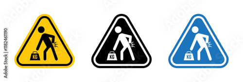 Warning heavy object signs vector set for UI designs