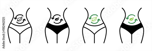 Detox icons vector set for UI designs