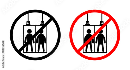 No elevator sign vector vector set for UI designs