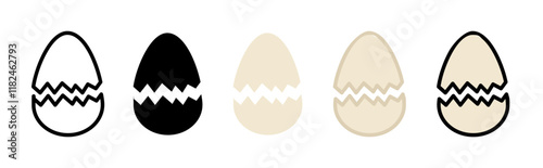 Broken egg icons vector set for UI designs