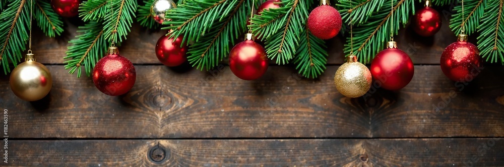 Decorative garland with handmade ornaments hung on a rustic wooden wall, holiday, decoration Decorative garland with handmade ornaments hung on a rustic wooden wall, holiday, decoration