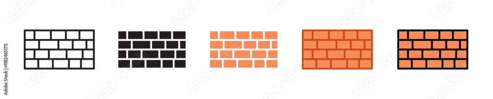 Wall icons collection in black and blue colors Wall icons collection in black and blue colors