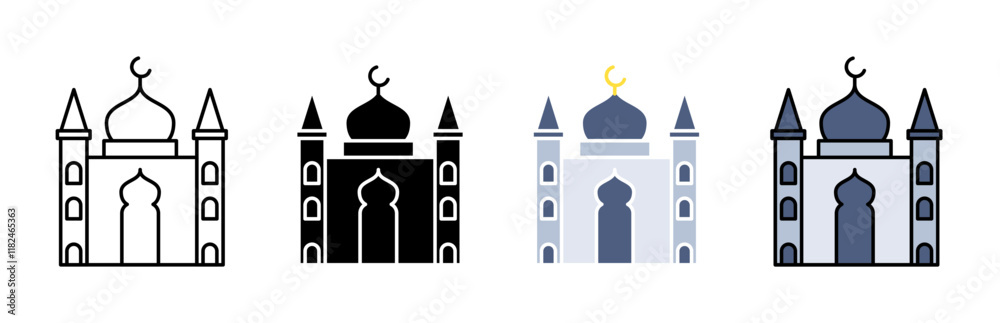 Mosque icons vector set for UI designs Mosque icons vector set for UI designs