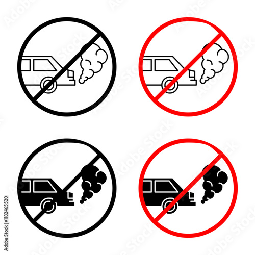 No exhaust gases sign vector vector set for UI designs