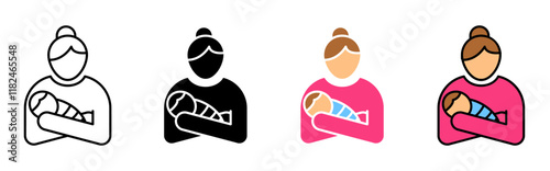 Postnatal care icons vector set for UI designs
