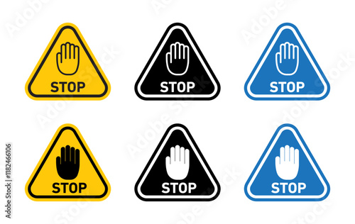 Stop security signs vector set for UI designs