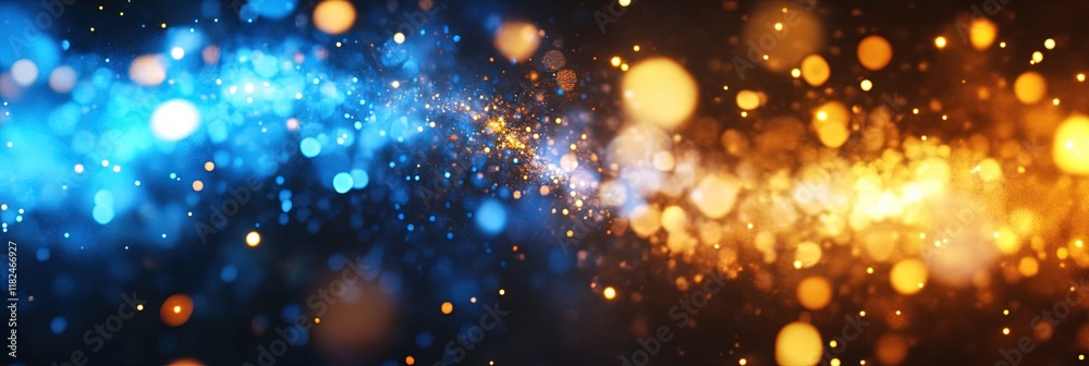 Fototapeta premium 2D animated blue and gold fireworks