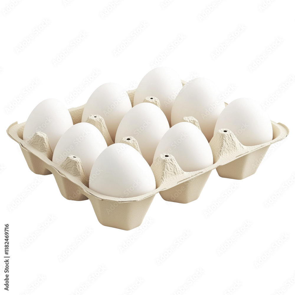 eggs placed in a cardboard box isolated on white or transparent background. eggs placed in a cardboard box isolated on white or transparent background.