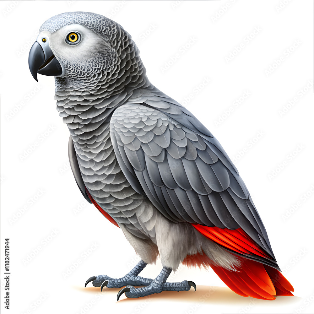 Obraz premium Parrot isolated on white background