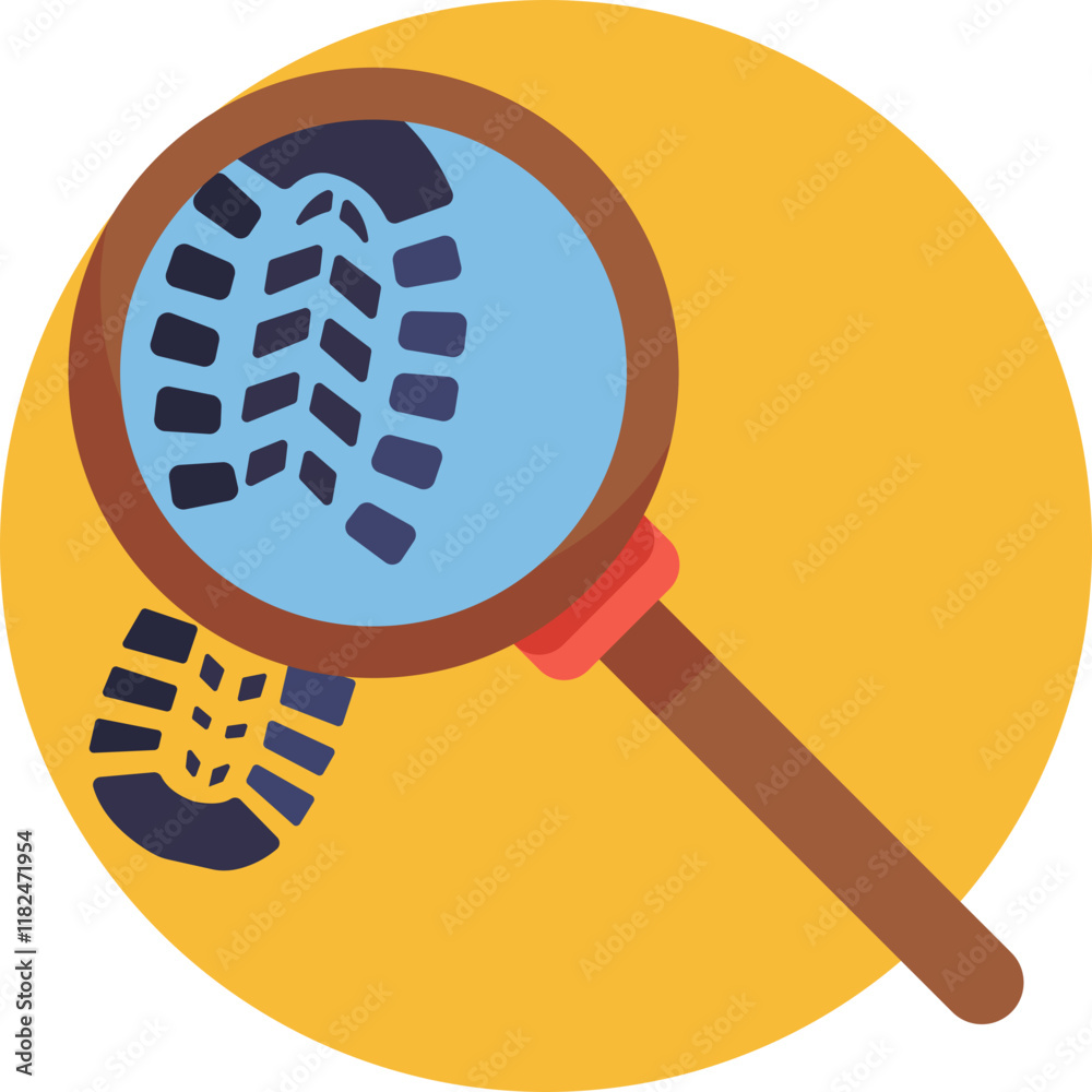 A magnifying glass focuses on a footprint, symbolizing the careful examination of evidence in a criminal investigation. A magnifying glass focuses on a footprint, symbolizing the careful examination of evidence in a criminal investigation.