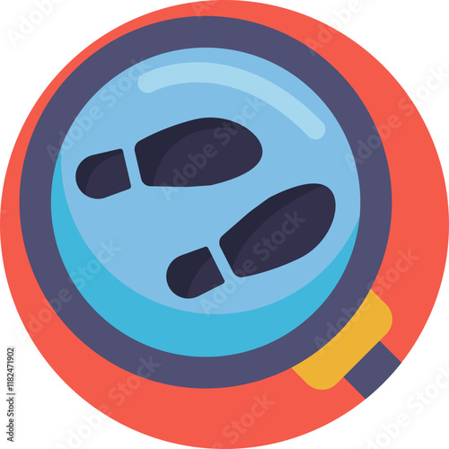 A clean and minimalistic depiction of footprints, often associated with evidence found at crime scenes.