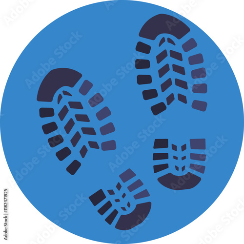 A clean and minimalistic depiction of footprints, often associated with evidence found at crime scenes.