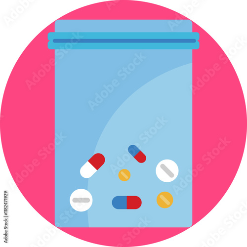 The icon represents a plastic bag containing pills, often associated with drug-related crimes.