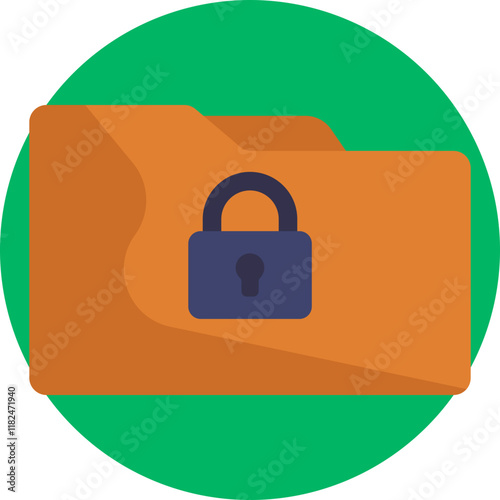 A sleek folder with a prominent padlock symbol, symbolizing restricted access to confidential crime case files.
