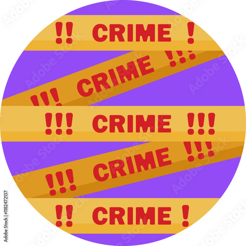 A graphic representation of a police line, typically used in crime scenes to delineate the perimeter of an investigation.