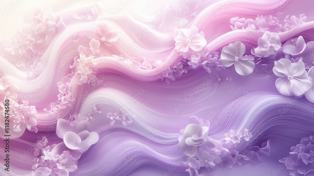 Dynamic pastel wave design with floral accents abstract art uplifting vibes cheerful environment high detail Dynamic pastel wave design with floral accents abstract art uplifting vibes cheerful environment high detail