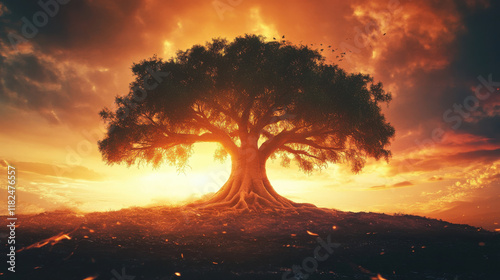 Cultural depiction of the iconic baobab tree: Black History Month