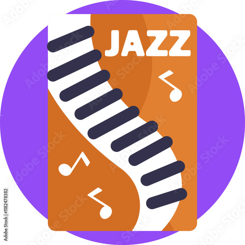 Retro-style poster with a smoky, dimly lit jazz club scene, highlighting a solo performer on stage with a spotlight.