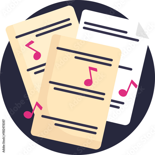 A sleek, stylized music sheet with bold black notes on a parchment-colored background, embodying the rhythm and improvisation of jazz.