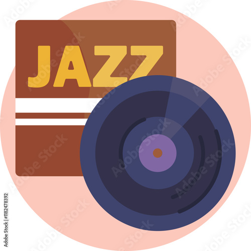 A close-up of a vinyl record with a smooth, reflective surface, with hints of gold and deep black, evoking the soul of classic jazz music.