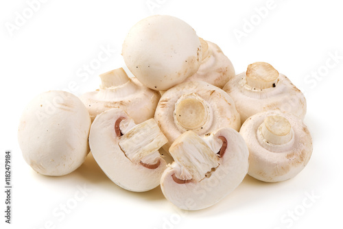 Champignons, close-up, isolated on white background. High resolution image. photo