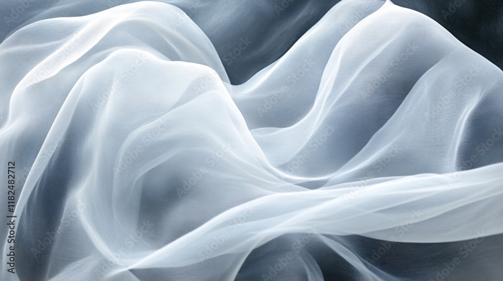Fototapeta premium Abstract Draped White Sheer Fabric Texture Background