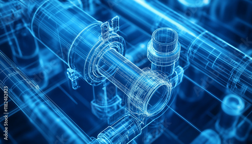 blueprint of piping system