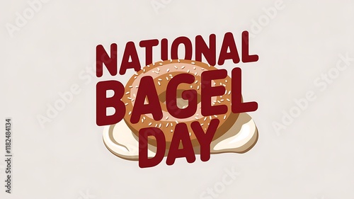 National Bagel Day graphic features a bagel with cream cheese photo