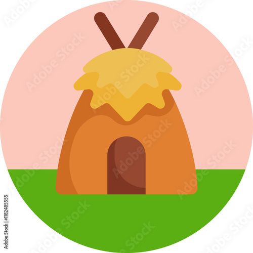 A traditional cone-shaped dwelling used by nomadic tribes in prehistoric times.