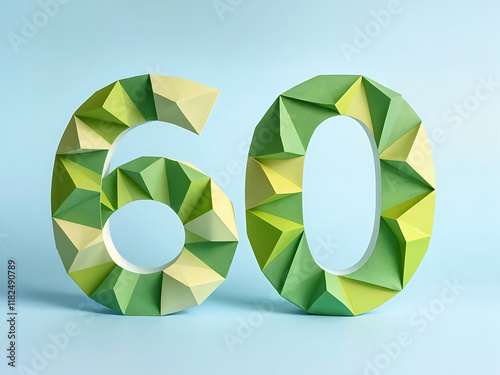 60, soixante nombre anniversaire en papier origami photo